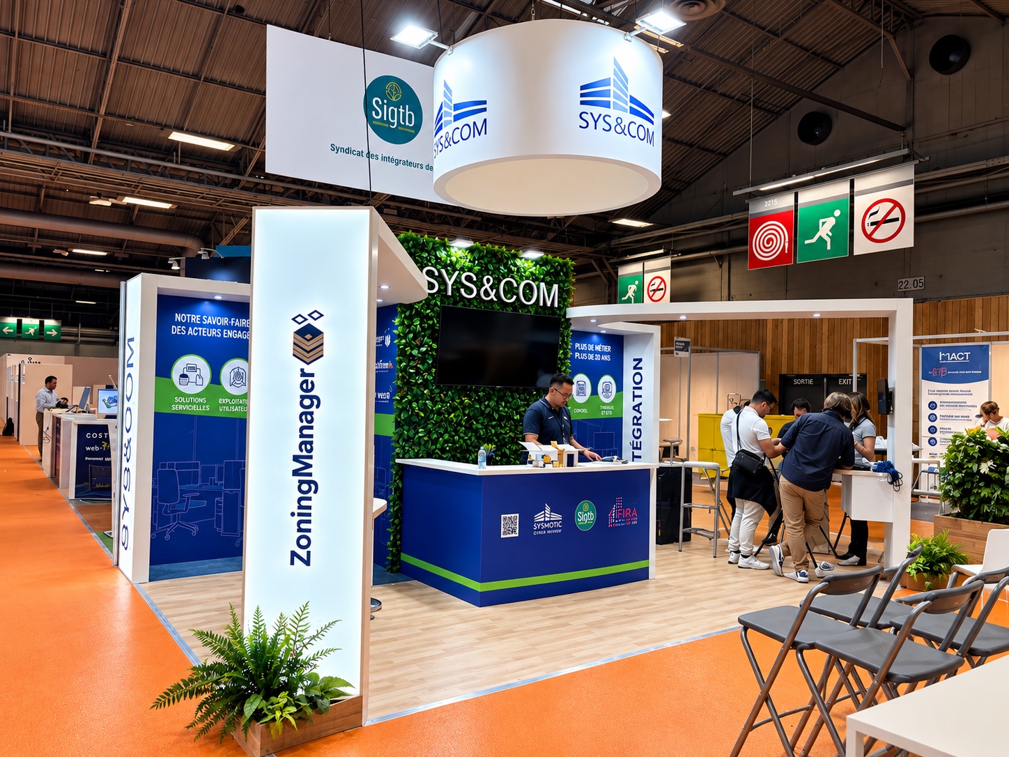 Stand SYS&COM au salon IBS réalisé par ADN Stand